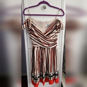Anna Sui Silk Off Shoulder Dress Size M NWT